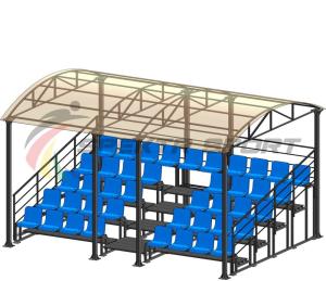 Купить Трибуна для зрителей 5 рядов на 42 места с навесом и перилами в Якутске 
