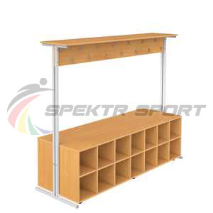 Купить Вешалка напольная двухсторонняя с тумбой для обуви на 28 мест в Якутске 