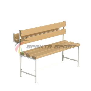 Купить Скамейка для раздевалок со спинкой и лотком (разборная) 1500 мм в Якутске 