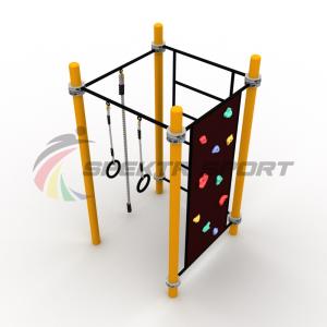 Купить Детский воркаут комплекс с канатом, кольцами, скалодромом и шведской стенкой в Якутске 