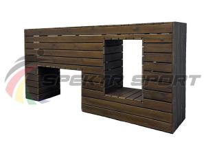 Купить Элемент полосы препятствий Стенка с двумя проломами (брус) в Якутске 