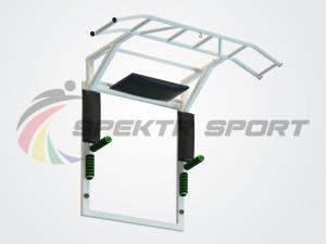 Купить Турник-брусья-пресс на раме Прометей цельносварной с доп. хватами цв. белый в Якутске 