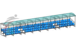 Купить Трибуна для зрителей 3 ряда на 100 мест с навесом v2 (18630) в Якутске 