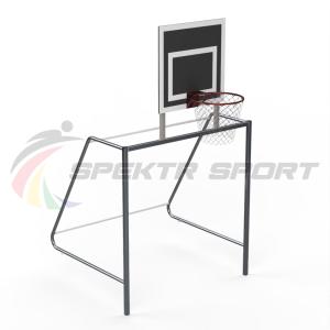 Купить Ворота мини-футбольные детские с баскетбольным щитом из фанеры и кольцом в Якутске 