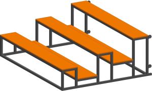 Купить Трибуна мобильная 3 ряда сиденья из фанеры на 15 мест в Якутске 